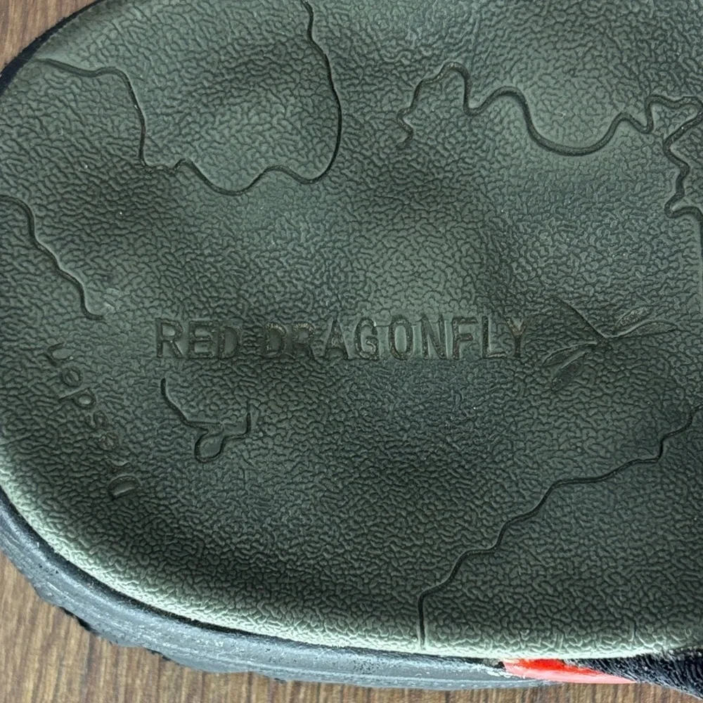 Red Dragonfly Buckaroo Men’s Flip Flops Olive Black Size 9 Comfort Sandals